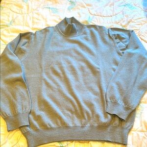 Alfani merino wool tan mock neck sweater, large.